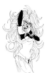 Rule 34 | 1girl, android 21, breasts, dragon ball, fenyon, glasses, highres, large breasts, long hair, majin android 21, medium breasts, official art, selfie, solo, tagme, taking picture, toriyama akira (style), transformation, underboob