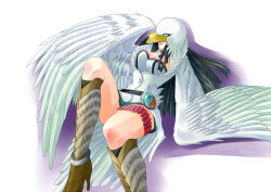 Rule 34 | 1girl, beak, feathered wings, female focus, iyashibi no shiratori, mask, onmyou taisenki, shikigami (onmyou taisenki), solo, wings, yin yang