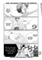 Rule 34 | 00s, 1boy, 1girl, alto krauetta, aura, bandages, clenched hand, comic, english text, closed eyes, greyscale, hard-translated, lyrical nanoha, mahou shoujo lyrical nanoha, mahou shoujo lyrical nanoha strikers, mikage takashi, military, military uniform, monochrome, schach nouera, shaded face, third-party edit, translated, uniform, vice granscenic