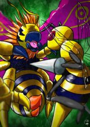 Rule 34 | antennae, bee, beedrill, bug, creatures (company), digimon, enrike (enrique mr blue), flymon, game freak, gen 1 pokemon, highres, insect, insect wings, nintendo, pokemon, pokemon (creature), wings