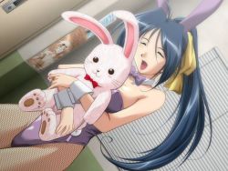 Rule 34 | 1girl, blush, ecchi na bunny-san wa kirai?, happy, kugenuma ryo, long hair, open mouth, stuffed animal, stuffed toy, yamane masahiro, zyx