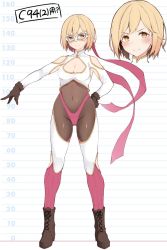 Rule 34 | 1girl, blonde hair, breasts, cleavage, cleavage cutout, clothing cutout, covered navel, djeeta (granblue fantasy), gloves, granblue fantasy, leotard, luchador (granblue fantasy), mask, medium breasts, nanahara fuyuki, see-through, short hair, wrestling mask, wrestling outfit