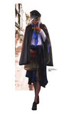 Rule 34 | 1girl, absurdres, ana (overwatch), bag, beret, black pantyhose, bottle, braid, cloak, commentary, dark-skinned female, dark skin, eye of providence, eyepatch, closed eyes, facial tattoo, fashion, full body, hair over shoulder, handbag, hat, highres, inverness cape, long hair, monori rogue, old, old woman, one-eyed, overwatch, overwatch 1, pantyhose, scarf, single braid, solo, tattoo, walking