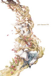 Rule 34 | 2girls, :o, barefoot, dryad, closed eyes, flower, ina (gonsora), long hair, looking at viewer, multiple girls, old, old woman, original, pixiv fantasia, pixiv fantasia new world, smile, sword, traditional media, weapon