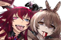 Rule 34 | 4girls, :p, ?, bill (left 4 dead), bill (left 4 dead) (cosplay), bleeding, blood, blood from mouth, blue eyes, blue hair, brown capelet, brown cloak, brown eyes, brown hair, capelet, cellphone, cigarette, cloak, cosplay, dead by daylight, double v, dying, fangs, feather hair ornament, feathers, gawr gura, hair ornament, haraya manawari, head hold, heterochromia, highres, holding, holding phone, holocouncil, hololive, hololive english, holomyth, horns, irys (hololive), left 4 dead, looking ahead, medium hair, mori calliope, multicolored hair, multiple girls, multiple horns, nanashi mumei, nemesis (resident evil), outstretched arm, phone, pink eyes, pink hair, reaching, reaching towards viewer, resident evil, runes, searching, selfie, silver hair, smartphone, streaked hair, taking picture, tiara, tongue, tongue out, turn pale, v, veil, virtual youtuber