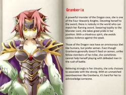 Rule 34 | armor, character profile, mon-musu quest!, monster girl, tagme, text focus, translated
