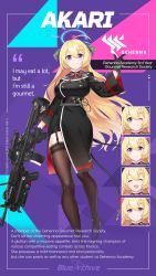 Rule 34 | 1girl, 9ml, absurdres, akari (blue archive), assault rifle, asymmetrical clothes, belt, blonde hair, blue archive, breasts, character name, character sheet, demon horns, ecotech exps3, english text, eotech g33, full body, gloves, grenade launcher, gun, h&amp;k ag36, h&amp;k hk416, halo, high heels, highres, holding, holding gun, holding weapon, horns, large breasts, long hair, long sleeves, m320, modular weapon system, official art, rifle, scope, slit, solo, thigh strap, thighhighs, transforming weapon, trigger discipline, under-barrel configuration, underbarrel grenade launcher, uniform, very long hair, weapon