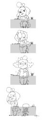 Rule 34 | 1girl, 4koma, anal, anal object insertion, animal crossing, animal ears, blush, book, buck teeth, chair, closed eyes, closed mouth, coaster, comic, cup, desk, dildo, dog ears, dog girl, dog tail, donburi-san, drink, drinking glass, female focus, female masturbation, female orgasm, flat chest, full body, furry, furry female, greyscale, half-closed eyes, hand up, hands up, happy, highres, ice, ice cube, isabelle (animal crossing), knotted dildo, leaning forward, legs together, masturbation, miniskirt, monochrome, motion lines, multiple views, nervous, nintendo, nose blush, object insertion, office chair, open book, open mouth, orgasm, pen, puddle, pussy juice, sex toy, shirt, shoes, short hair, short sleeves, sitting, sketch, skirt, smile, standing, stealth masturbation, sweat, swivel chair, tail, teeth, topknot, trembling, vaginal, vaginal object insertion, walking, waving, wet, wet clothes, writing, x-ray