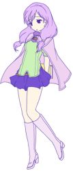 Rule 34 | 1girl, arms behind back, book, boots, cape, fire emblem, fire emblem: path of radiance, fire emblem: radiant dawn, full body, high heels, ilyana (fire emblem), long hair, low-tied long hair, lowres, nintendo, purple eyes, purple hair, simple background, solo, standing, white background