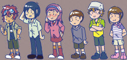 digimon digimon_adventure_02 glasses hida_iori highres ichijouji_ken inoue_miyako long_hair motomiya_daisuke orange_eyes pink_hair takaishi_takeru yagami_hikari