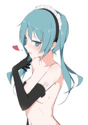 Rule 34 | aqua hair, bad id, bad pixiv id, duplicate, elbow gloves, giryu, gloves, hatsune miku, heart pasties, pasties, topless, vocaloid, white background
