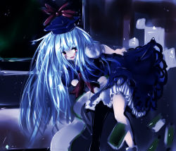 1girl female_focus hat kamishirasawa_keine long_hair moura_(kenyuugetu) open_mouth red_eyes silver_hair solo touhou very_long_hair