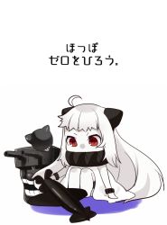Rule 34 | 10s, 1girl, abyssal ship, ahoge, aircraft, airplane, brown eyes, colored skin, comic, dress, horns, kantai collection, long hair, machinery, mittens, northern ocean princess, sitting, solo, suzune kotora, translation request, white dress, white hair, white skin