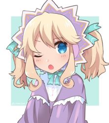 Rule 34 | blonde hair, blue eyes, coat, fairy, hairband, haruna (citrus love i), highres, histoire, long hair, neptune (series), open mouth, ribbon, tome fairy, yawning