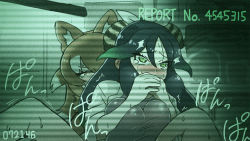 Rule 34 | 2girls, ^^^, animal ear fluff, animal ears, black hair, blush, breasts, brown eyes, brown hair, commentary, covering own mouth, green eyes, green hair, implied futanari, implied sex, indoors, japanese wolf (kemono friends), kako (kemono friends), kemono friends, large breasts, long hair, multicolored hair, multiple girls, nose blush, recording, reverse suspended congress, sex, sex from behind, spread legs, sweat, tanaka kusao, tears, two-tone hair, white hair, wolf ears
