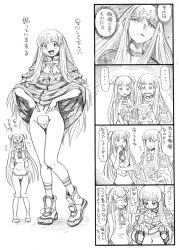 Rule 34 | ..., 10s, 2girls, 4koma, angry, aoki hagane no arpeggio, bandaid, bandaid on pussy, bare legs, bbb (friskuser), blush, boots, bottomless, bow, capelet, china dress, chinese clothes, cleavage cutout, clenched hands, clothes lift, clothing cutout, comic, double bun, dress, epaulettes, greyscale, hair bun, hands up, highres, i-400 (aoki hagane no arpeggio), i-402 (aoki hagane no arpeggio), iona (aoki hagane no arpeggio), long hair, looking down, maebari, magazine (object), md5 mismatch, monochrome, multiple girls, navel, no panties, pointing, runes, shirt, shorts, sidelocks, skirt, skirt lift, sleeveless, socks, spoken ellipsis, sweatdrop, t-shirt, tape, translation request