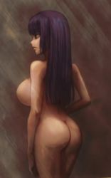 Rule 34 | 1girl, ass, black hair, breasts, cropped, ijiranaide nagatoro-san, large breasts, long hair, nude, screencap, stitched, sunomiya sana, third-party edit
