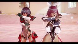 Rule 34 | 2girls, 3d, animated, artist request, ass, ass shake, audible music, black leotard, blue hair, breasts, brown hair, cleavage cutout, clothing cutout, curvy, dancing, dark skin, fishnets, full body, hair ribbon, highres, huge ass, huge breasts, impossible clothes, impossible leotard, leotard, looking at viewer, medium hair, mikumikudance (medium), mizuki shiranui, mizuki yukikaze, mizuki yukikaze (future), mother and daughter, multiple girls, pink eyes, purple eyes, ribbon, see-through, see-through leotard, shiny clothes, shiny skin, short hair, skin tight, skindentation, small breasts, sound, standing, tagme, taimanin (series), taimanin rpgx, taimanin suit, taimanin yukikaze, thong leotard, video, wide hips