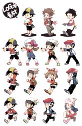 Rule 34 | 3boys, 3girls, apron, arm up, backwards hat, bad id, bad pixiv id, baseball cap, beanie, black hair, black pants, black shorts, boots, brendan (pokemon), brown footwear, brown hair, buttons, chibi, coat, commentary request, creatures (company), dawn (pokemon), egg, ethan (pokemon), game freak, grey bag, grey footwear, hat, holding, holding egg, holding tray, jacket, long hair, long sleeves, lucas (pokemon), lyra (pokemon), may (pokemon), multiple boys, multiple girls, nintendo, open clothes, open jacket, outstretched arm, oven mitts, pants, pink footwear, pokemon, pokemon dppt, pokemon egg, pokemon hgss, pokemon oras, pokemon platinum, scarf, shoes, short hair, shorts, thighhighs, translation request, tray, walking, white apron, white footwear, white headwear, white legwear, white scarf, xichii