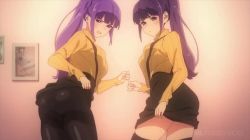 Rule 34 | 2girls, animated, anime screenshot, ass, character request, multiple girls, pov, screencap, siblings, sound, twins, video