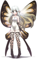 Rule 34 | 1girl, 5pb., aerie (bravely default), bare shoulders, blush, bravely default: flying fairy, bravely default (series), brooch, butterfly wings, collarbone, dress, emappo, fairy, gloves, gradient hair, insect wings, jewelry, long hair, multicolored hair, pointy ears, solo, very long hair, wings, yellow eyes