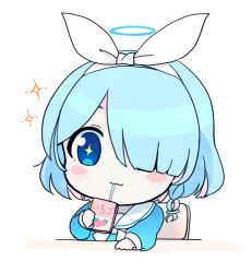 Rule 34 | + +, 1girl, arona (blue archive), blue archive, blue eyes, blue hair, blue halo, blue shirt, blush stickers, bow, bow hairband, bowtie, braid, chair, chibi, closed mouth, colored inner hair, drinking, drinking straw, hair ornament, hair over one eye, hairband, halo, hand up, holding, long sleeves, looking to the side, milk carton, multicolored hair, puffy long sleeves, puffy sleeves, purple hair, rei (tonbo0430), ribbon, sailor collar, shirt, short hair, simple background, single braid, sitting, smile, solo, sparkle, table, white background, white bow, white bowtie, white hairband, white ribbon
