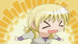 Rule 34 | &gt; &lt;, 00s, 1girl, :d, > <, animated, animated gif, blonde hair, blush, closed eyes, excited, flapping, happy, hidamari sketch, lowres, miyako (hidamari sketch), open mouth, screencap, smile, wide face, xd, | |