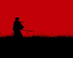 Rule 34 | katana, red theme, rurouni kenshin, silhouette, sword, tagme, wallpaper, weapon
