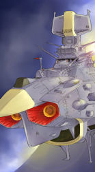 Rule 34 | 1970s (style), andromeda (uchuu senkan yamato), battleship, gomamiso (gomamiso sp), lowres, military, military vehicle, no humans, oldschool, planet, retro artstyle, science fiction, ship, space, spacecraft, uchuu senkan yamato, warship, watercraft