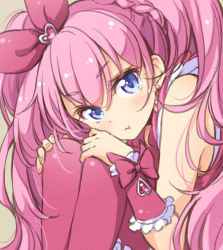 Rule 34 | 10s, 1girl, blue eyes, cure melody, earrings, houjou hibiki, jewelry, long hair, looking at viewer, magical girl, pink hair, pink thighhighs, pout, precure, solo, suite precure, thighhighs, tokunou shoutarou, twintails