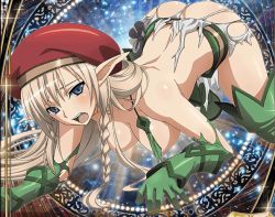 Rule 34 | 1girl, alleyne (queen&#039;s blade), beret, blonde hair, blue eyes, elf, hat, pointy ears, queen&#039;s blade, solo, torn clothes