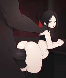 Rule 34 | 1boy, 1girl, anal, animated, ass, black hair, bouncing ass, bouncing breasts, breasts, choker, dark-skinned male, dark skin, hands on another&#039;s shoulders, highres, huge ass, huge penis, interior, kaguya-sama wa kokurasetai ~tensai-tachi no renai zunousen~, large penis, medium breasts, penis, red eyes, sex, sex from behind, shinomiya kaguya, tagme, testicles, thick thighs, thighhighs, thighs, tight clothes, video, wide hips, zonen404