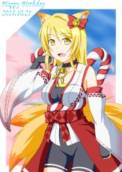 Rule 34 | 1girl, absurdres, animal ears, artist request, ayase eli, bell, blonde hair, blush, bow, happy birthday, high ponytail, highres, long hair, love live!, love live! school idol festival, love live! school idol project, ponytail, smile, solo, yashiro loser02, yellow eyes