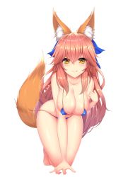 Rule 34 | 10s, 1girl, absurdres, animal ears, bad id, bad pixiv id, bikini, blue bikini, blush, breasts, cleavage, covered erect nipples, fate/extra, fate/grand order, fate (series), fox ears, fox tail, highres, large breasts, long hair, looking at viewer, momoriko, navel, pink hair, simple background, solo, swimsuit, tail, tamamo (fate), tamamo no mae (fate/extra), tamamo no mae (swimsuit lancer) (fate), transparent background, white background, yellow eyes