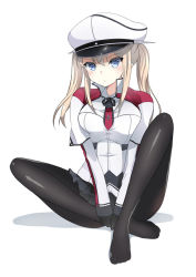 Rule 34 | 10s, 1girl, blonde hair, blue eyes, breasts, commentary, female focus, gloves, graf zeppelin (kancolle), hat, kaetzchen, kantai collection, large breasts, miniskirt, pantyhose, skirt, solo