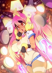 Rule 34 | + +, 1girl, arthropod girl, black gloves, blonde hair, breasts, commentary, english commentary, fingerless gloves, gloves, highres, ichigo lemonade, indie virtual youtuber, lamp, large breasts, long hair, multicolored hair, open mouth, orange eyes, pink hair, pubic tattoo, slugbox, solo, sweat, tan, tanline, tattoo, thick eyebrows, thighs, two-tone hair, virtual youtuber