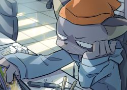 Rule 34 | 1boy, absurdres, animal ears, cat, cat ears, cellphone, commentary, furry, furry male, genjitsutouhi-kun, hat, highres, hood, hoodie, indoors, male focus, odd taxi, phone, playing games, smartphone, solo, tanaka hajime