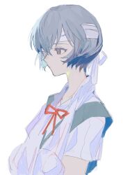 Rule 34 | 1girl, ayanami rei, blue hair, highres, neon genesis evangelion, solo, tagme, tokyo-3 middle school uniform