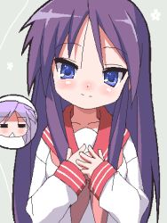 Rule 34 | 00s, 2girls, 9law, age difference, bad id, bad pixiv id, blue eyes, hiiragi kagami, hiiragi miki, lowres, lucky star, mother and daughter, multiple girls, school uniform, serafuku