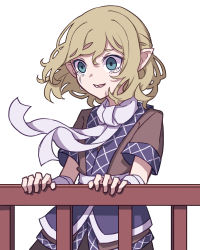 Rule 34 | 1girl, absurdres, blonde hair, crying, crying with eyes open, green eyes, highres, kame (kamepan44231), layered clothes, mizuhashi parsee, one-hour drawing challenge, open mouth, pointy ears, short hair, simple background, solo, tears, touhou, upper body, white background