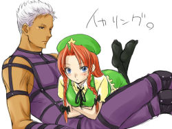 Rule 34 | 1boy, 1girl, couple, crossover, esaka, feet, fire, hetero, hong meiling, krizalid, m.u.g.e.n, snk, socks, soles, the king of fighters, thighhighs, touhou, translation request