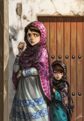 Rule 34 | 2girls, door, hijab, islam, kws, mother and daughter, multiple girls, muslim female, original, tagme, white wall