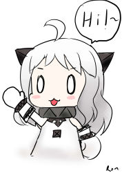 Rule 34 | 0 0, 10s, 1girl, :3, absurdres, abyssal ship, ahoge, blush stickers, chibi, highres, horns, kantai collection, long hair, looking at viewer, mittens, northern ocean princess, open mouth, pale skin, ron (hengyep), silver hair, sketch, smile, solo