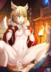 Rule 34 | 1boy, 1girl, animal ears, assertive female, blonde hair, blush, bottomless, breasts, clothes lift, cowgirl position, cum, cum in pussy, fingerless gloves, fire, fire emblem, fire emblem fates, fox ears, fox tail, fur trim, girl on top, gloves, hair ornament, happy sex, heart, hetero, highres, hmage, indoors, japanese clothes, kimono, kimono lift, kitsune, leg grab, male pubic hair, medium breasts, multicolored hair, navel, nintendo, nipples, penis, pov, pubic hair, pussy, pussy juice, selkie (fire emblem), sex, solo focus, stomach, straddling, sweat, tail, tongue, tongue out, torch, two-tone hair, uncensored, vaginal, yellow eyes