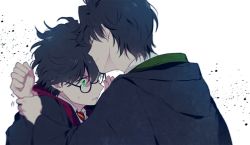 Rule 34 | 2boys, brown hair, glasses, green eyes, harry potter, harry potter (series), male focus, multiple boys, restrained, shirt, tom marvolo riddle, wizarding world, yaoi