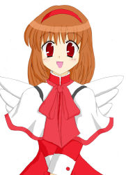 Rule 34 | alternate costume, brown hair, kanon, nomukyou, red eyes, school uniform, short hair, solo, tsukimiya ayu, wings