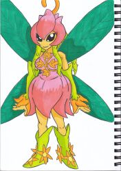 Rule 34 | absurdres, digimon, digimon (creature), fairy, flower, highres, lilimon, monster girl, petals, plant girl, traditional media