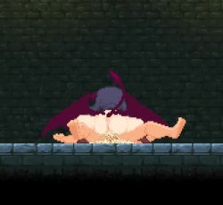 Rule 34 | 1boy, 1girl, animated, assertive female, cum, cum in pussy, demon girl, dungeon, femdom, girl on top, horns, pixel art, poring (poccii890), tail, video, wings