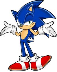 Rule 34 | 1boy, blue hair, furry, furry male, green eyes, highres, male focus, official art, red footwear, shoes, simple background, smug, sneakers, solo, sonic (series), sonic the hedgehog, white background