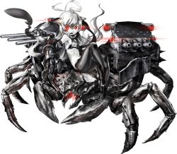 Rule 34 | 1girl, abyssal ship, ahoge, crab, full body, glowing, kantai collection, new battleship princess, official art, solo, transparent background, zeco